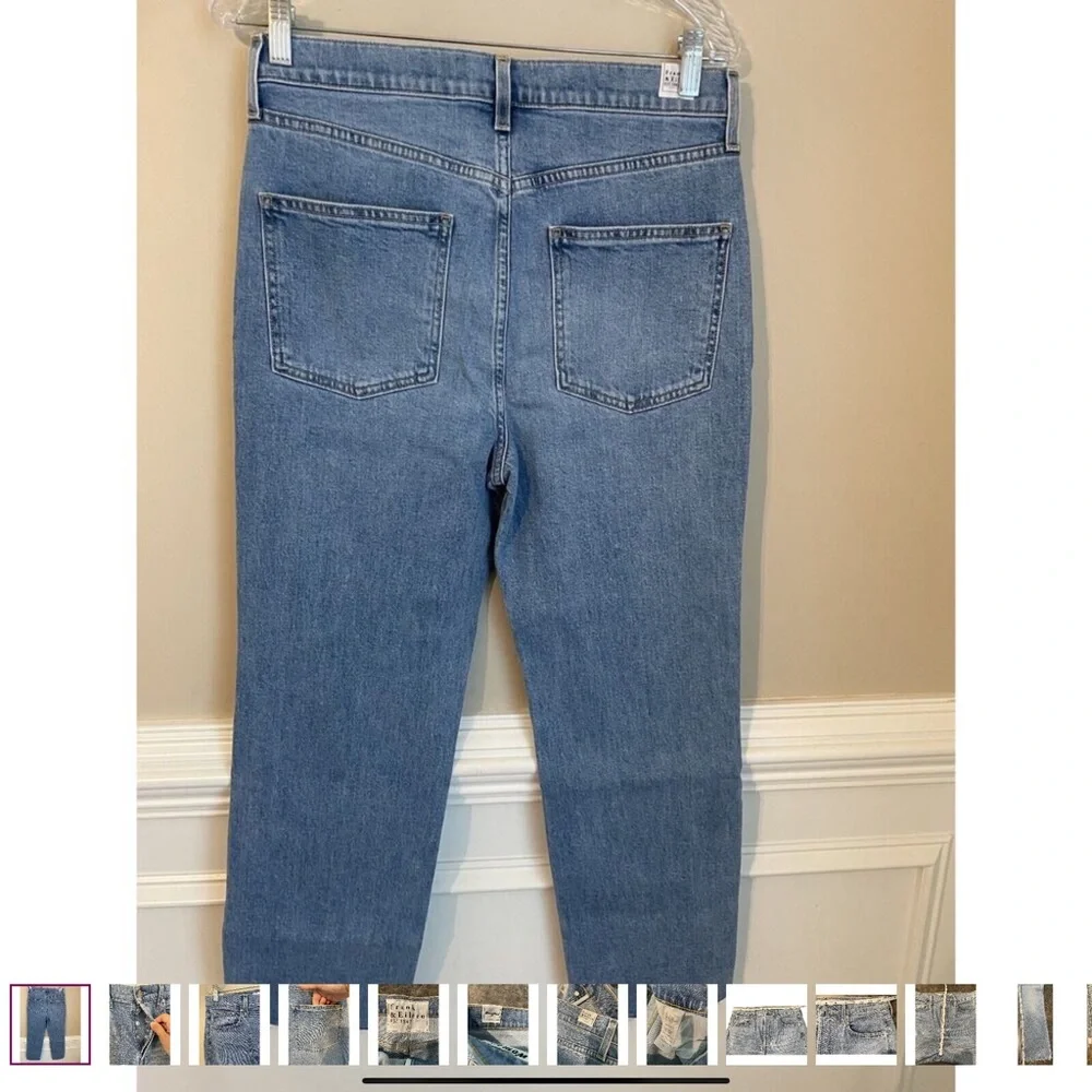 Frank & Eileen Monaghan Mom High Rise Button Fly Raw Hem Jeans Size 30 - Picture 3 of 12